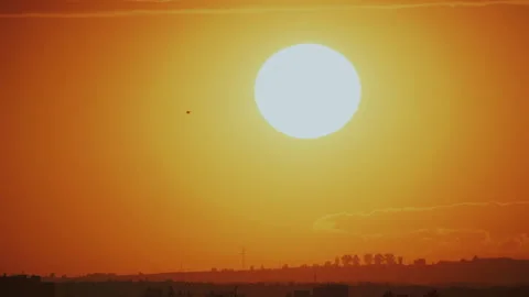Big sun with clouds. Timelapse Video stock 206790931