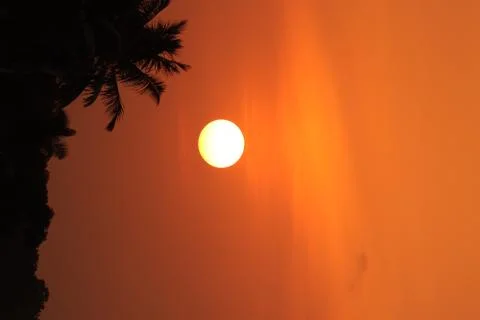 Big sun in the evening Stock Photos