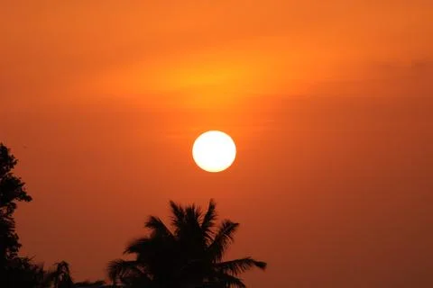 Big sun in the evening Stock Photos