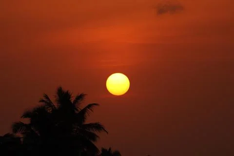 Big sun in the evening Stock Photos