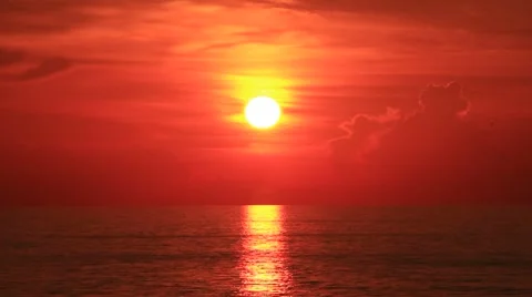 Big Sun on sunset Stock Footage 50811684