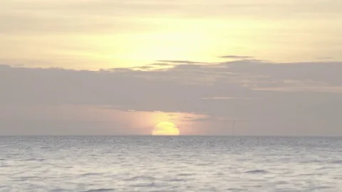 Big sunset at sea horizon Stock Footage 83369366