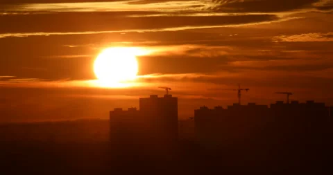 Big Sun.Sunset.Timelapse. Stock Footage 121473573