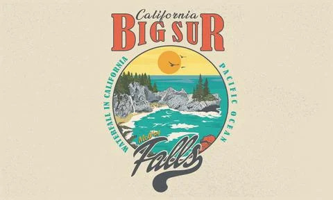 Big sur artwork. Stock Illustration