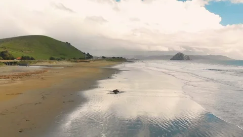 Big sur beach aerial Stock Footage 88887290