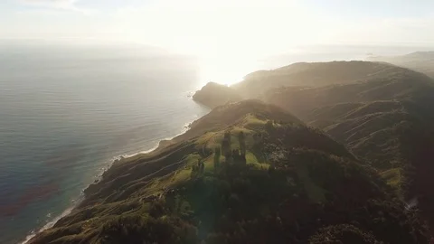 Big Sur, CA Coastline / Ocean Aerial Drone Shot near Ventana Inn Stock Footage 79427560