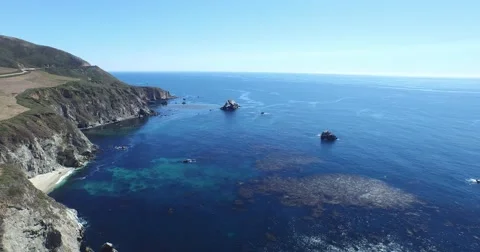 Big Sur - Cliff Pullback Stock Footage 63608379