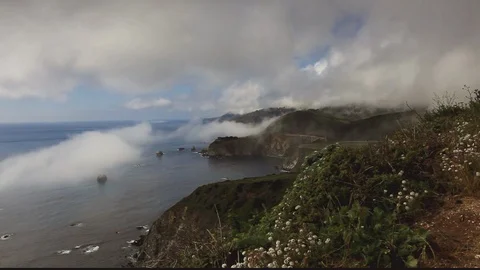 Big Sur Coastline Clouds Stock Footage 104589048