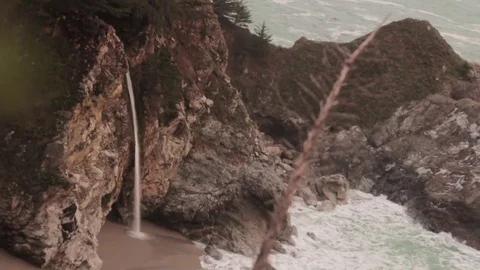 Big Sur Julia Burns Beach Ocean 7 Stock Footage 79017546