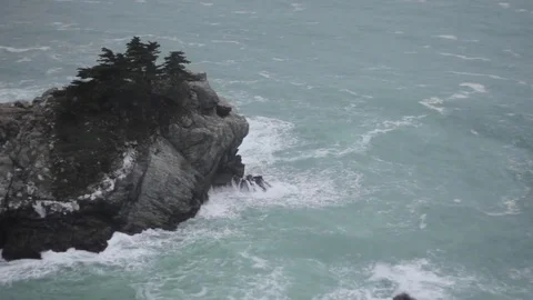 Big Sur Julia Burns Beach Ocean 3 Stock Footage 79019329