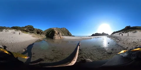 Big Sur Pfeiffer Beach VR 360 Equirectangular 01 Hiking California Coast USA Stock Footage 239912741