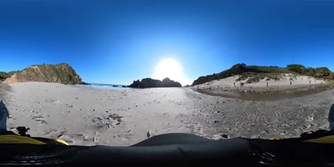 Big Sur Pfeiffer Beach VR 360 Equirectangular 02 Hiking California Coast USA Video stock 239912974