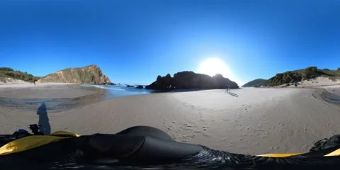 Big Sur Pfeiffer Beach VR 360 Equirectangular 03 Hiking California Coast USA 스톡 동영상 239913288