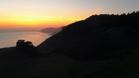 Big sur sunset coastline Stock Footage 88887894