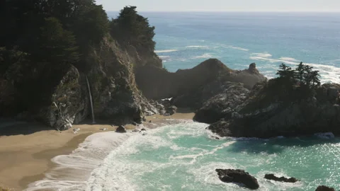 Big Sur Waterfall Stock Footage 184200724
