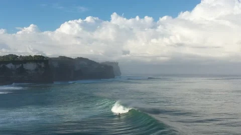 Big Surf Drone Cliffs Stock Footage