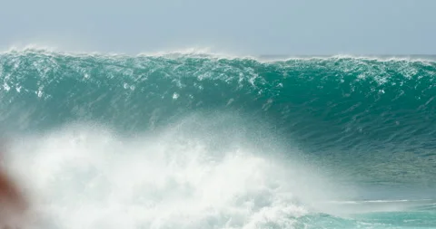 Big Surf in Hawaii Stock Footage 262115416