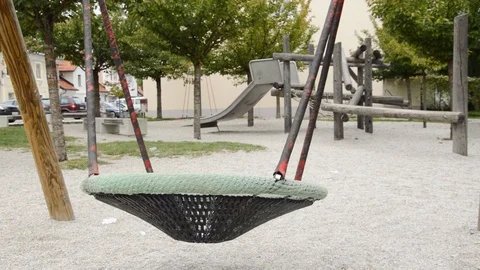 Big swing on a playground Video stock 117411543