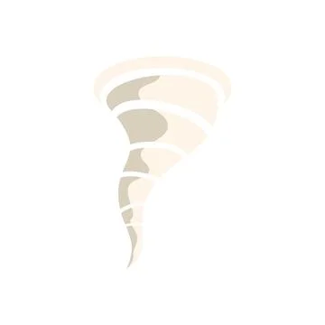 Big swirling tornado touching down on white background Stock Illustration