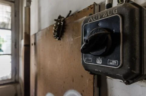 Big switch from elevator in factory Stock Photos