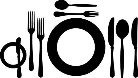 Big table setting Illustrazione stock
