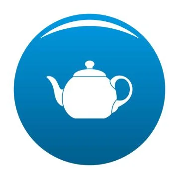Big teapot icon vector blue 스톡 일러스트