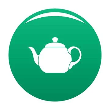 Big teapot icon vector green 스톡 일러스트