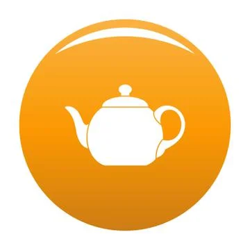 Big teapot icon vector orange 스톡 일러스트
