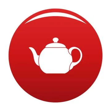 Big teapot icon vector red 스톡 일러스트