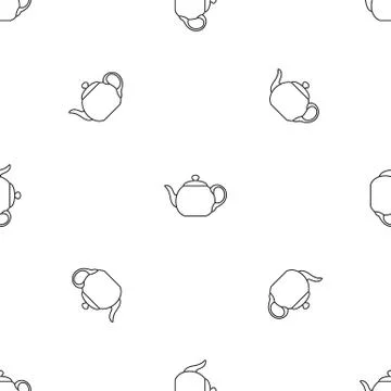 Big teapot pattern seamless vector 스톡 일러스트