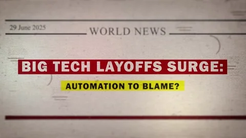 Big Tech Layoffs Surge Automation to Blame Stock Footage 318783548