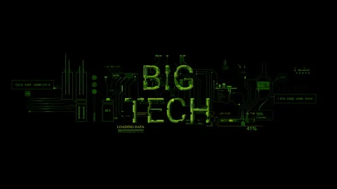 Big tech yellow HUD word text style of computer Data Information internet 2D Stock Footage 292107083