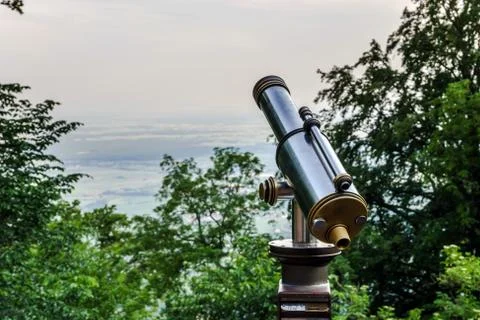Big telescope on the point of view 스톡 사진