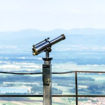 Big telescope on the point of view Stock Photos