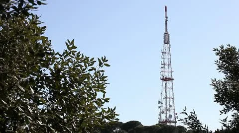 A big television tower Stock Footage 11135113
