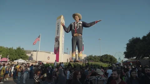 Big Tex, official greeter and icon of the State Fair of Texas, Dallas Stock Footage 292177242