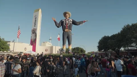 Big Tex, official greeter and icon of the State Fair of Texas, Dallas Stock Footage 292177287
