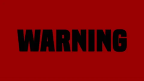 Big Text Sign With Word Warning Blinking Inscription In Capital Letters Video stock 125264028