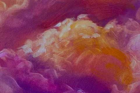 Big texture clouds. Close up fragment of oil painting artistic イラスト素材