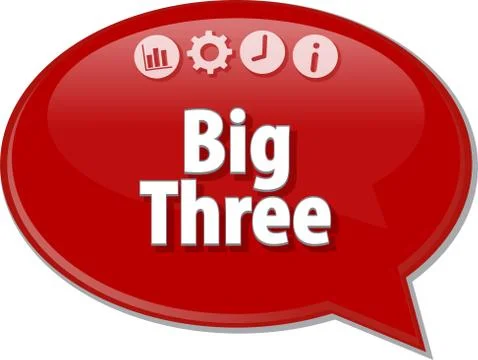 Big Three  Business term speech bubble illustration Stock Illustration