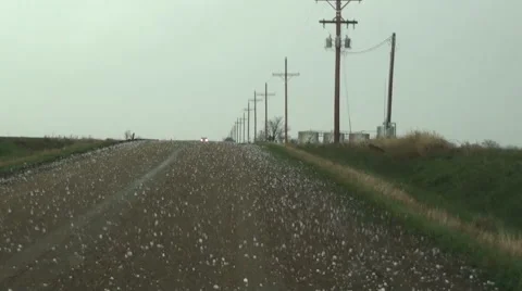 Big Thumping Hail Stock Footage 54755786
