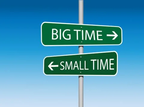 Big Time and Small Time Directional Road Sign (Vector) Stock Illustration