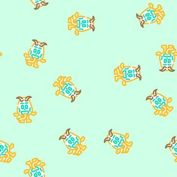Big tongue cute monster vector seamless pattern Illustrazione stock