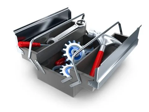 Big toolbox on white  background (done in 3d) 스톡 일러스트