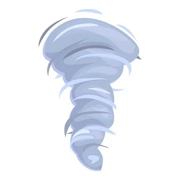 Big tornado rotating and destroying weather icon Stock Illustration