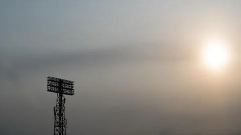 Big tower for stadium lighting Stock Photos
