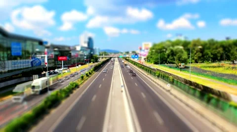 Big traffic on Bratislava highway Stock Footage 40278972
