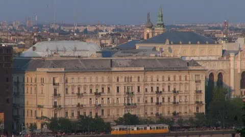 Big traffic in Budapest, Hungary Stock Footage 10816466