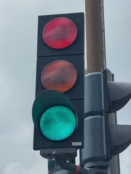 Big traffic light close up Foto stock