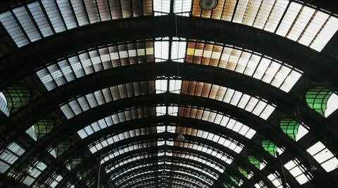 Big train station Stock Footage